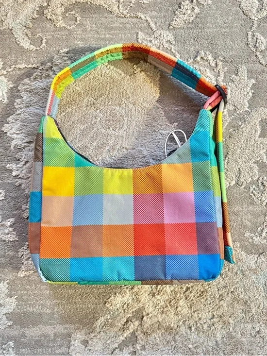 BAGGU Mini Nylon Shoulder Bag - Madras - Picture 2 of 8